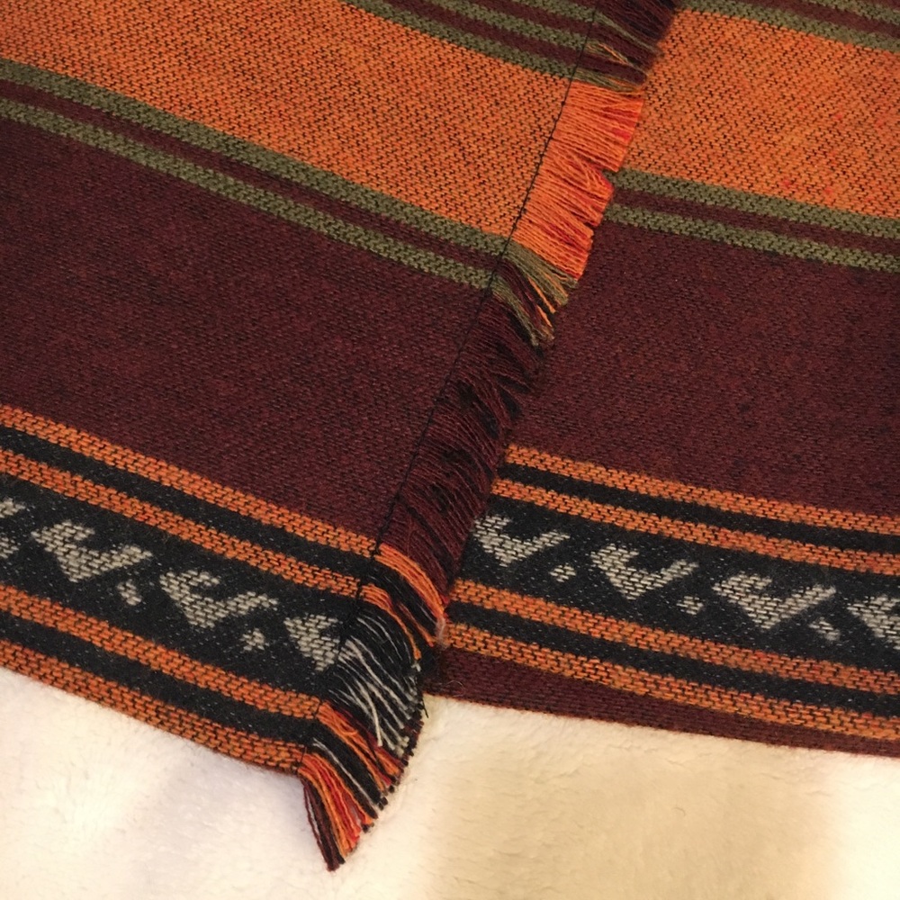 LOFT Burgundy-Multicolor western skirt Petite - Picture 3 of 5